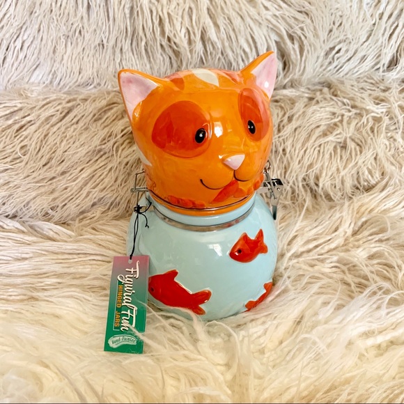 Cat Fish Bowl Hinged Jar - Picture 2 of 8